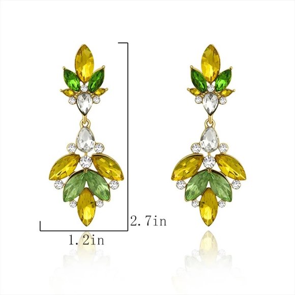 Beautiful Zircon Leaf Earrings - Picture 5 of 9
